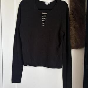 CHAGALL VINTAGE BLACK SWEATER WITH DIAMOND DETAILING